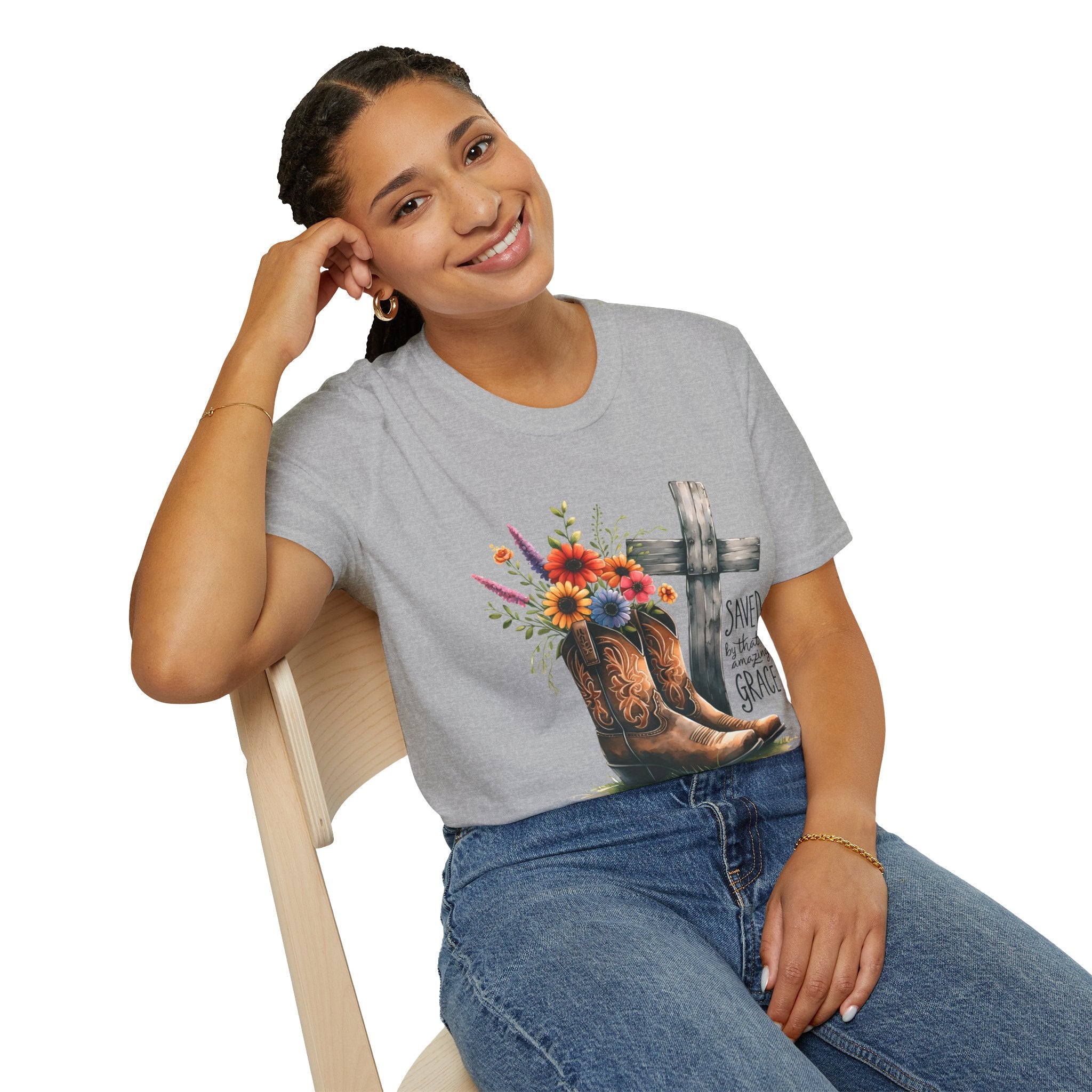 Saved by Amazing Grace  — Soft Casual Crew Tee
