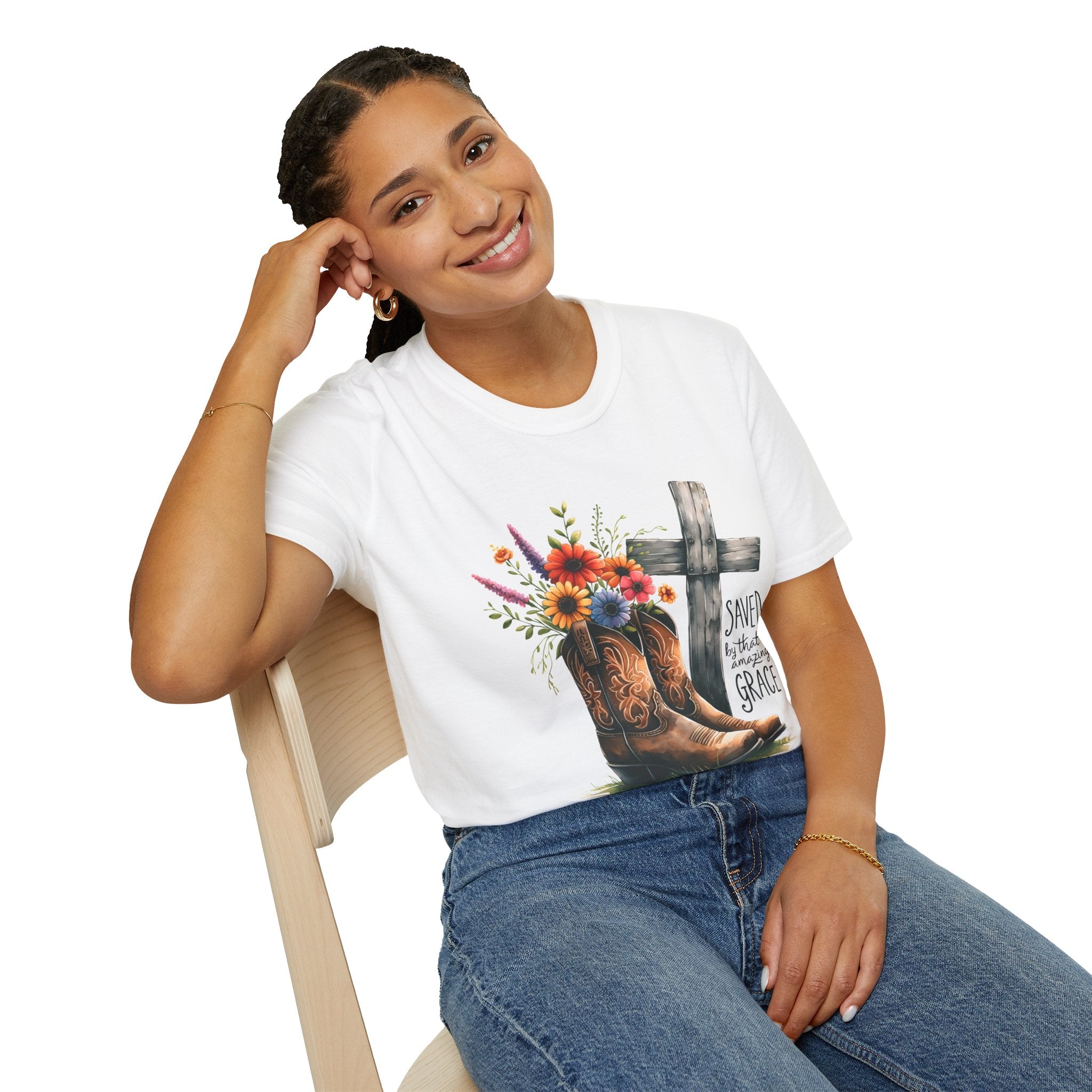 Saved by Amazing Grace  — Soft Casual Crew Tee
