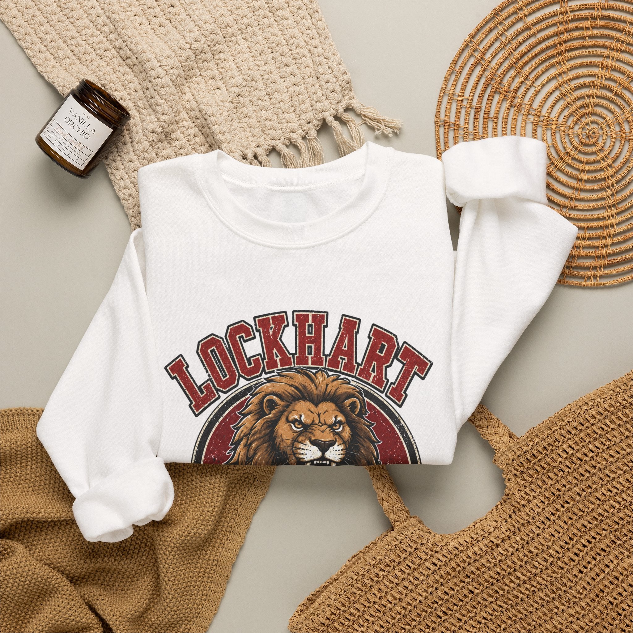 Lockhart Lions Crewneck Sweatshirt — Roaring Lion School Spirit