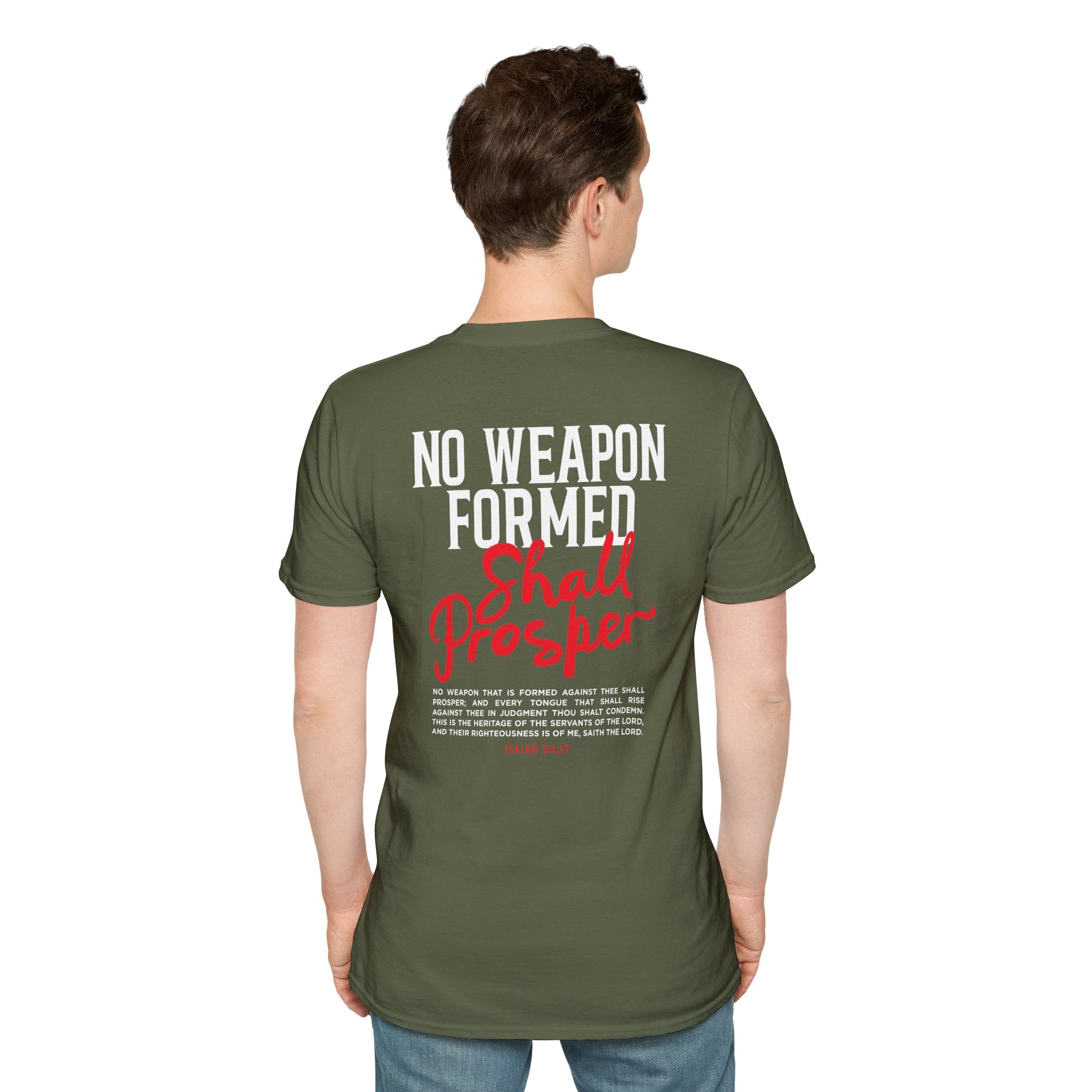 No Weapon Formed Against Me Shall Prosper— Soft Casual Crew Tee