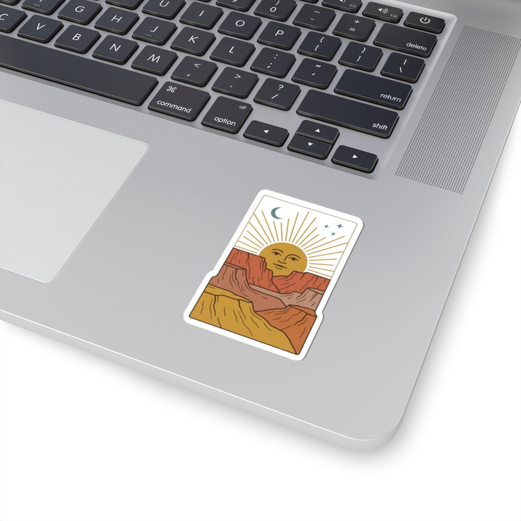 Desert Sun Tarot Sticker | Retro Sun, Boho Celestial Kiss-Cut Sticker