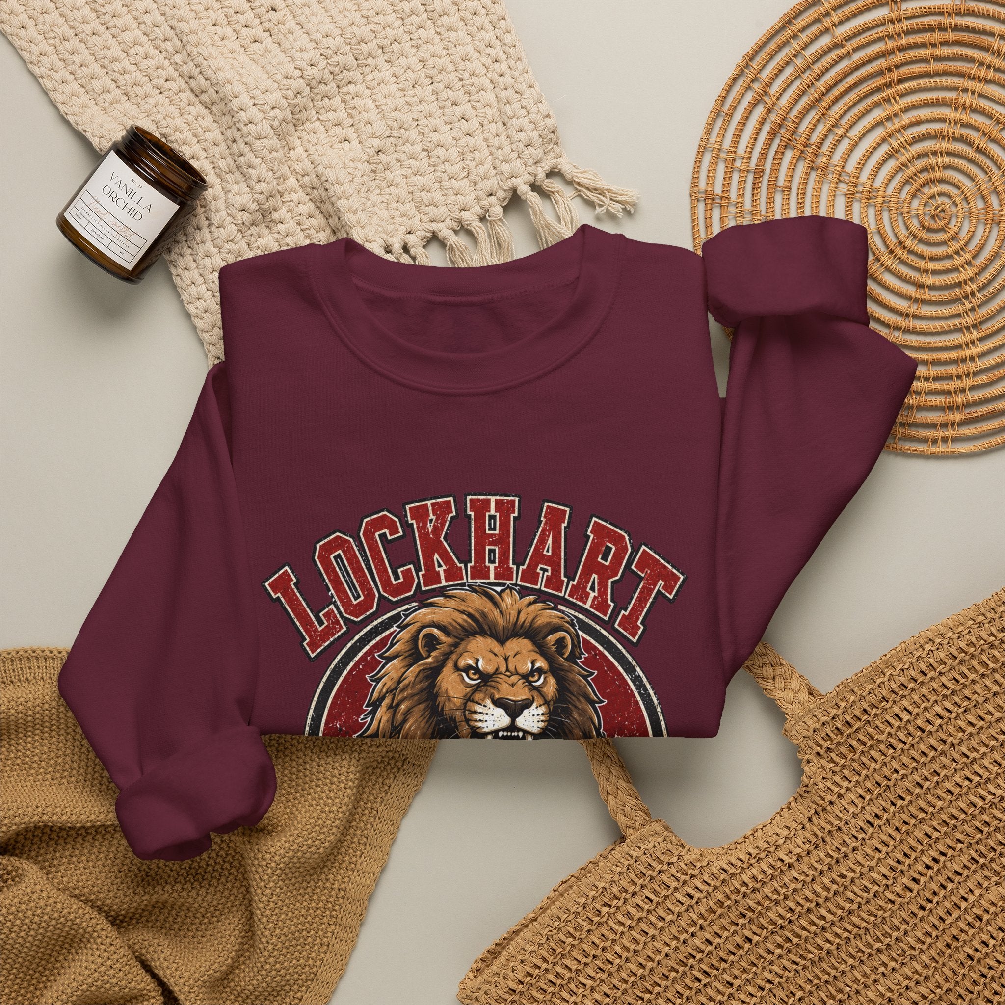 Lockhart Lions Crewneck Sweatshirt — Roaring Lion School Spirit