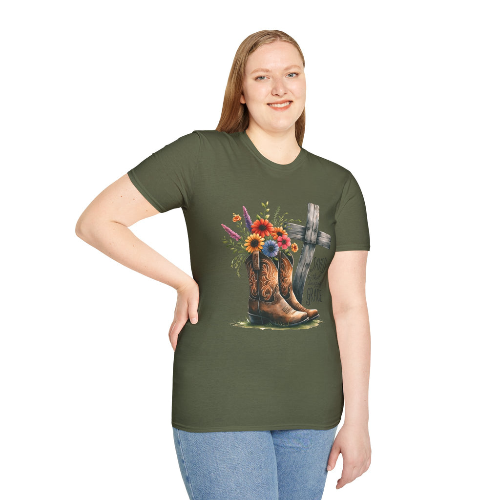 Saved by Amazing Grace  — Soft Casual Crew Tee